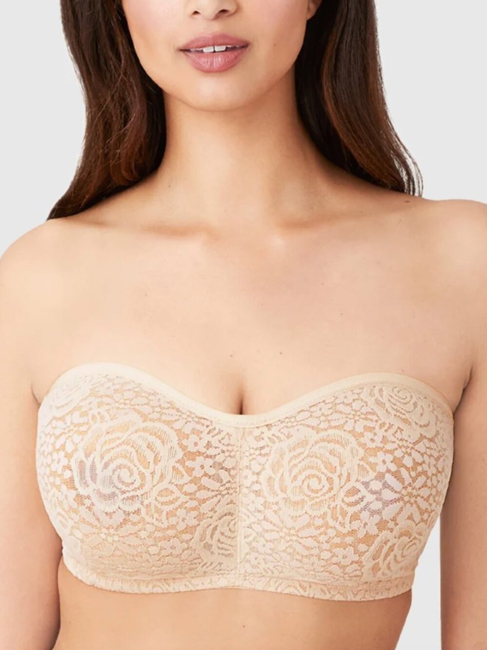 Wacoal 854205 Women's Halo Lace Strapless Underwire Bra 32DD Beige *No Straps*